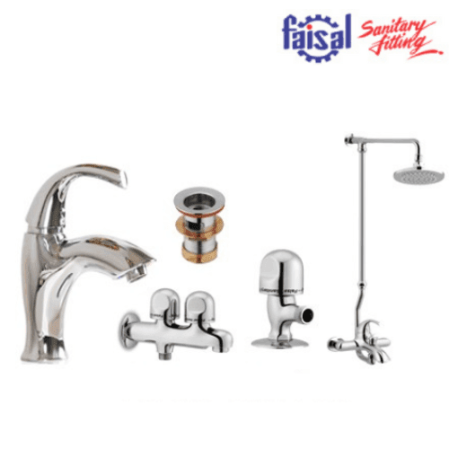Faisal Sanitary 4707 Bath Set Complete 8 Pieces Bath Set Complete 8 Pieces - Image 1