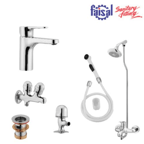 Faisal Sanitary 7407 Bath Set Complete 8 Pieces Bath Set Complete 8 Pieces - Image 1